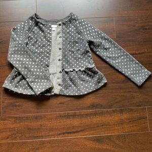 Polka dot gray girl jacket/sweatshirt